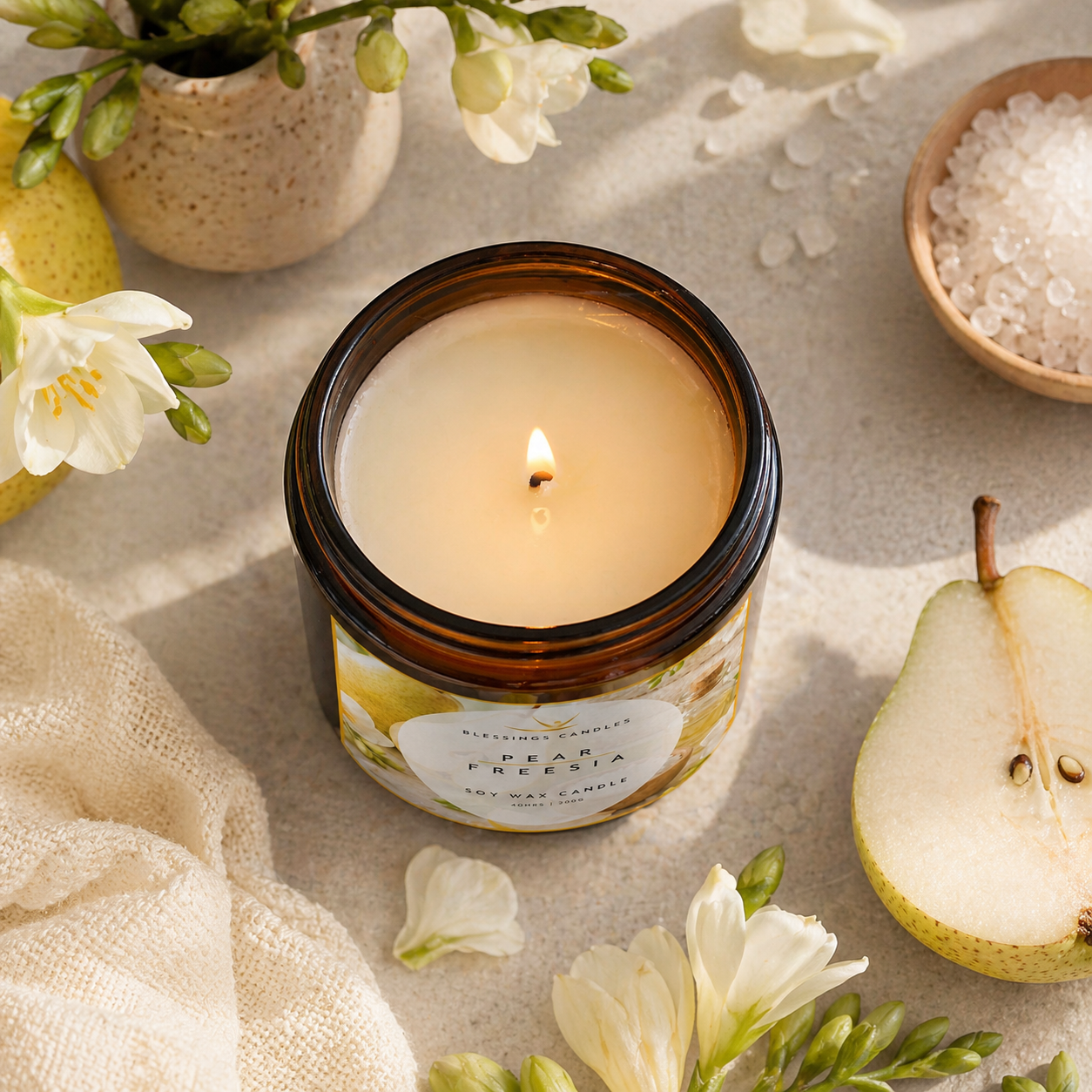 Amber Jar - Pear & Freesia