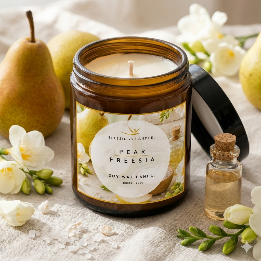 Amber Jar - Pear & Freesia